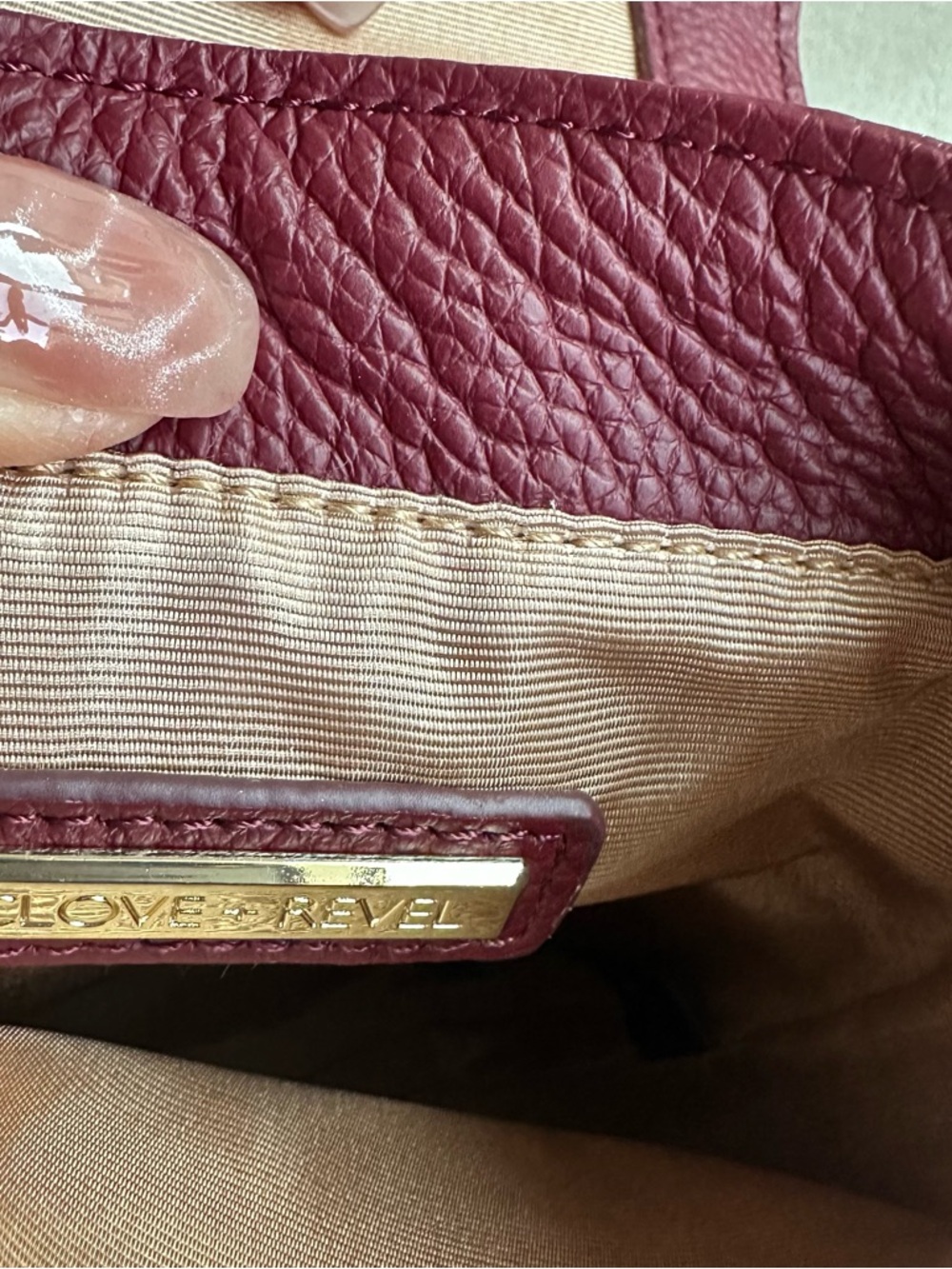 Clove + Revel Genuine Leather Crossbody Bag | Suede Detail Gold Lock Mini Bag - Picture 10 of 16